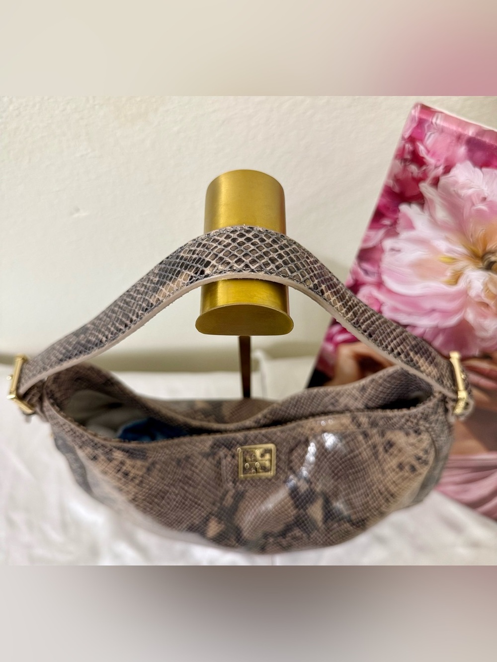 NWOT - Tory Burch Snake-Print Hobo Shoulder Bag - Picture 8 of 9